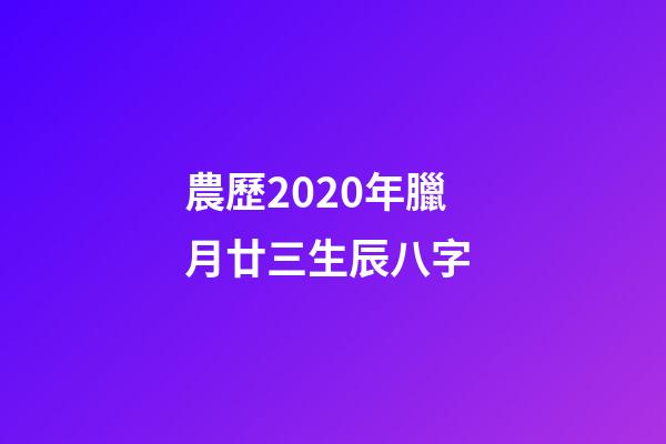 農歷2020年臘月廿三生辰八字 (2020農歷臘月二十三出生屬什么)-第1張-觀點-玄機派